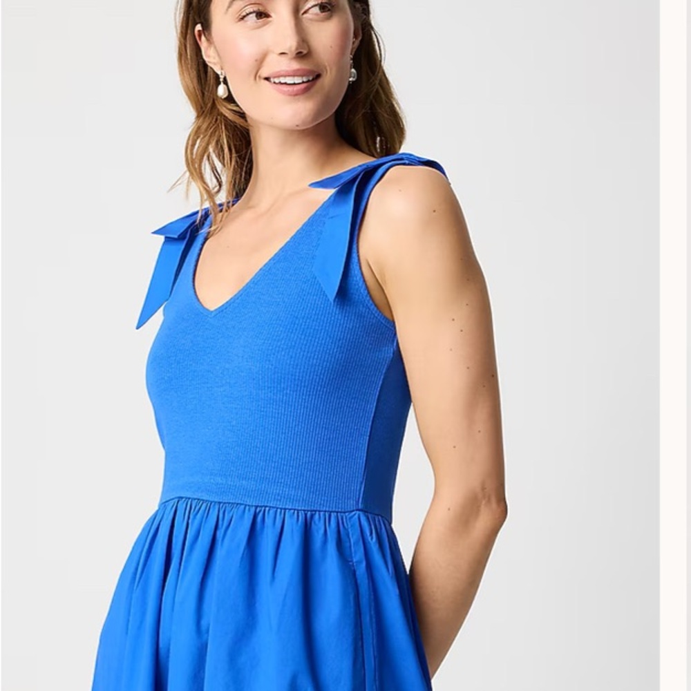 J. Crew Bow Strap Knit Mixy Dress